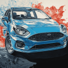 Blue Fiesta Car Diamond Painting