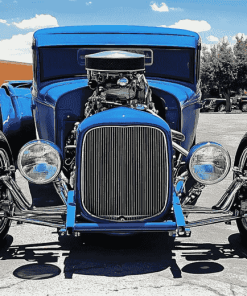 Blue Hot Rod Car Diamond Painting