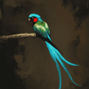 Blue Quetzal Bird Diamond Painting