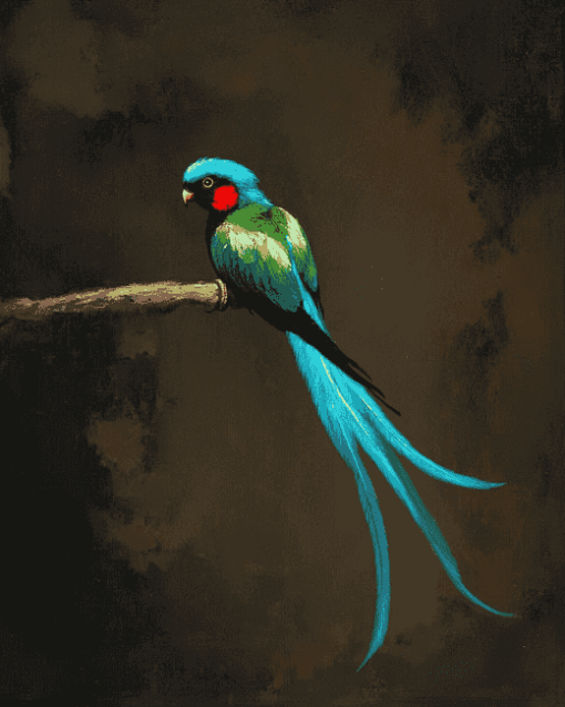 Blue Quetzal Bird Diamond Painting