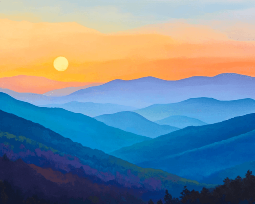 Blue Ridge Sunset Diamond Painting