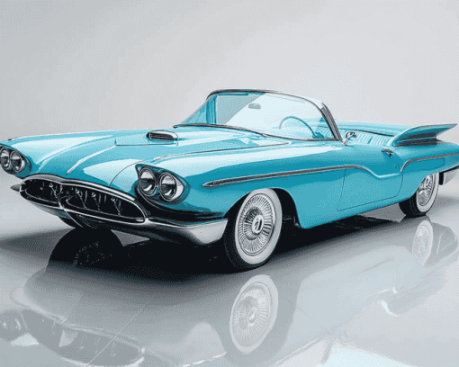 Blue Thunderbird Car Diamond Painting