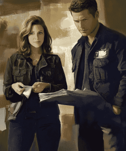 Bones Characters Booth and Brennan Diamond Painting