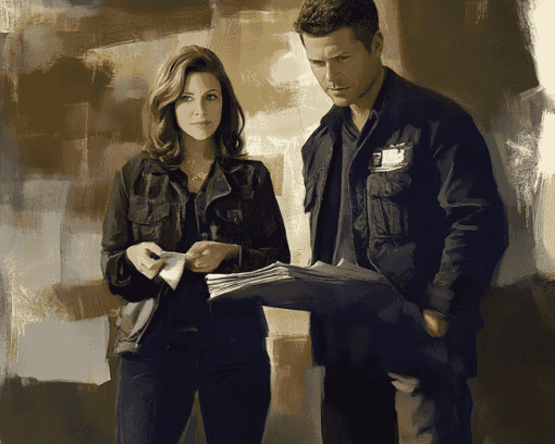 Bones Characters Booth and Brennan Diamond Painting