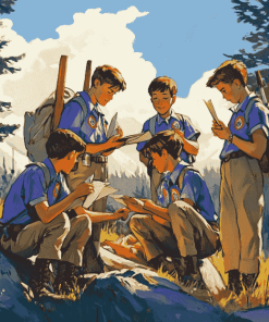 Boy Scouts Cartoon Adventure Diamond Painting