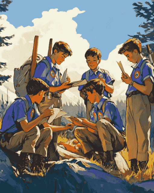 Boy Scouts Cartoon Adventure Diamond Painting