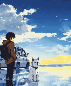 Boys and Dogs Anime Diamond Painting