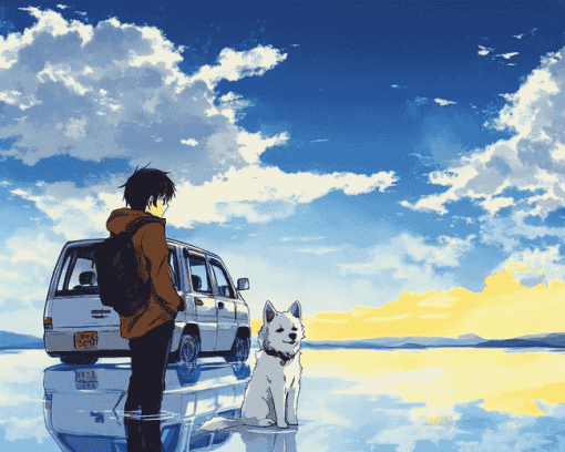 Boys and Dogs Anime Diamond Painting