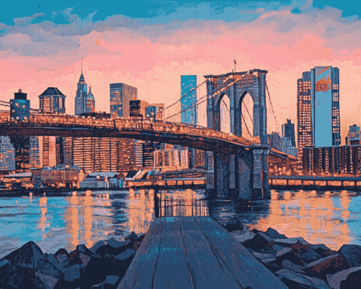 Brooklyn Bridge Cityscape Diamond Painting