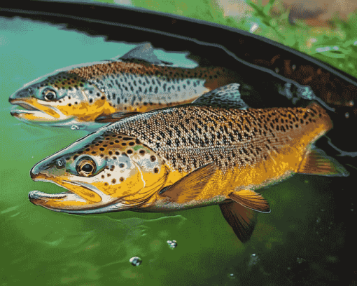 Brown Trout Carp Fish Diamond Painting