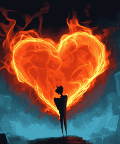 Burning Heart Animation Diamond Painting