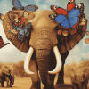 Butterflies and Elephants Diamond Painting