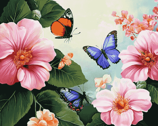 Butterflies and Roses Diamond Painting