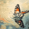 Butterfly Water Scene Diamond Painting