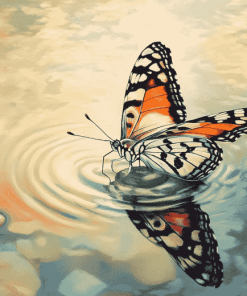 Butterfly Water Scene Diamond Painting