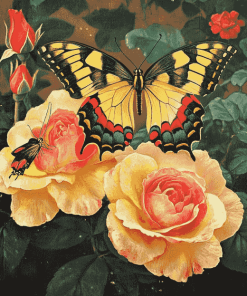 Butterfly and Rose Diamond Painting