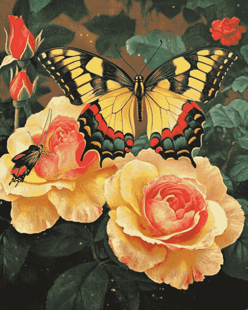 Butterfly and Rose Diamond Painting