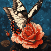 Butterfly on Rose Diamond Painting