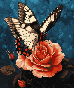 Butterfly on Rose Diamond Painting