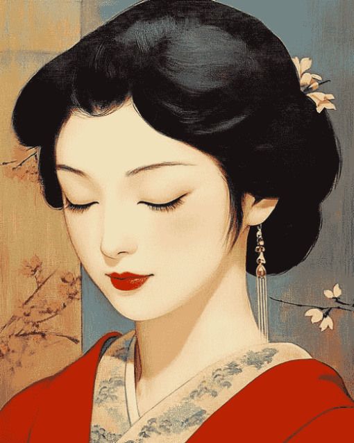 Cartoon Japanese Woman Diamond Painting