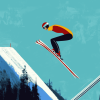 Cartoon Ski Jumping Diamond Painting