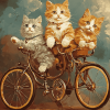 Cat Kittens Bicycle Diamond Painting