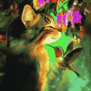 Cat and Hummingbird Diamond Painting