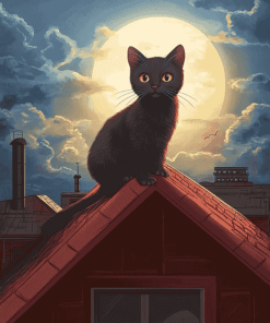 Cat on Roof Diamond Painting