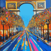 Champs Elysees Colorful Street Diamond Painting