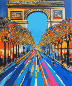 Champs Elysees Colorful Street Diamond Painting