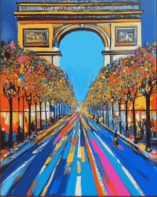 Champs Elysees Colorful Street Diamond Painting