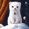 Charming White Mink Diamond Painting