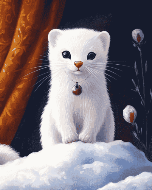 Charming White Mink Diamond Painting