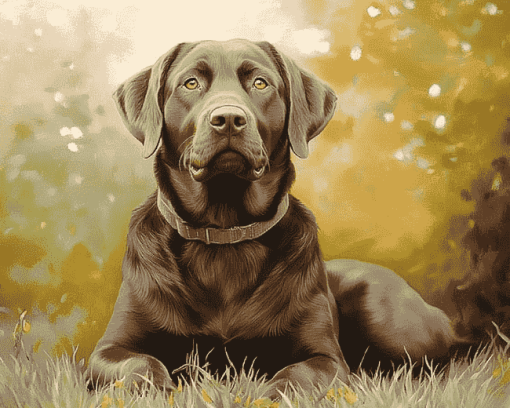 Chocolate Labrador Puppy Diamond Painting