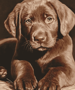 Chocolate Labrador Puppy Diamond Painting