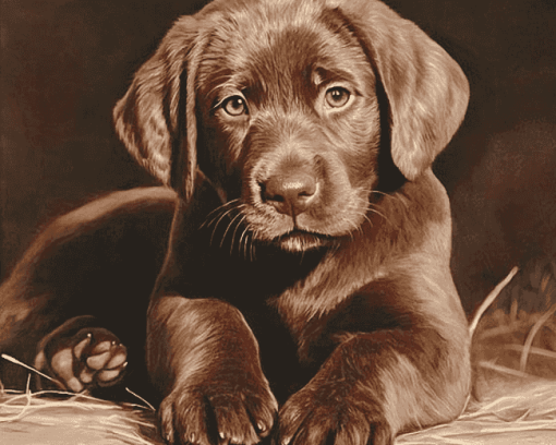 Chocolate Labrador Puppy Diamond Painting