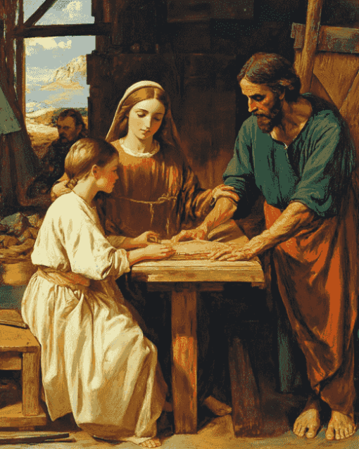 Christ And His Parents Diamond Painting