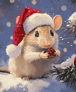 Christmas Cartoon Mouse Diamond Painting