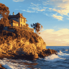 Cliffside Beach House Diamond Painting