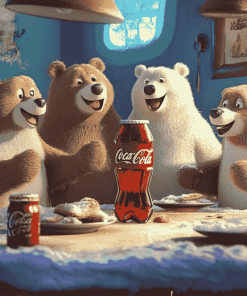 Coca Cola Bears Cartoon Diamond Painting