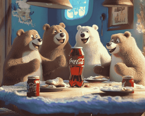 Coca Cola Bears Cartoon Diamond Painting