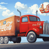 Coca Cola Cartoon Truck Diamond Painting