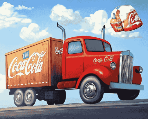 Coca Cola Cartoon Truck Diamond Painting