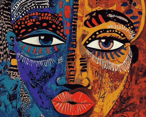 Colorful African Faces Diamond Painting