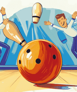 Colorful Bowling Pins Cartoon Diamond Painting