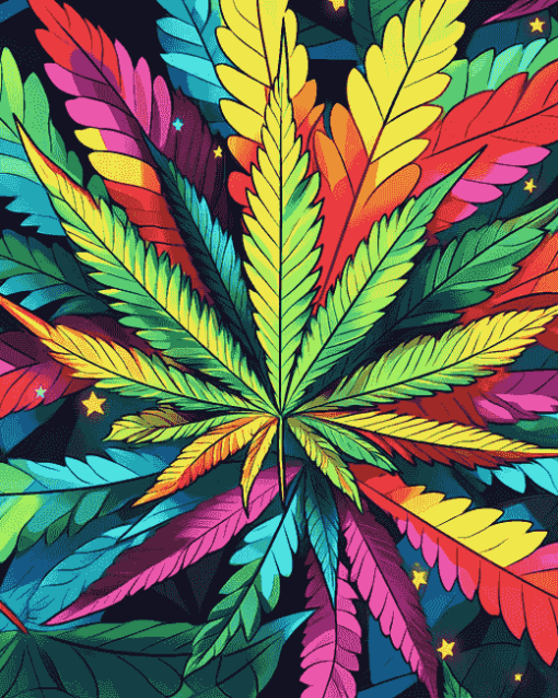 Colorful Cannabis Diamond Painting