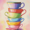 Colorful Cartoon Teacups Diamond Painting