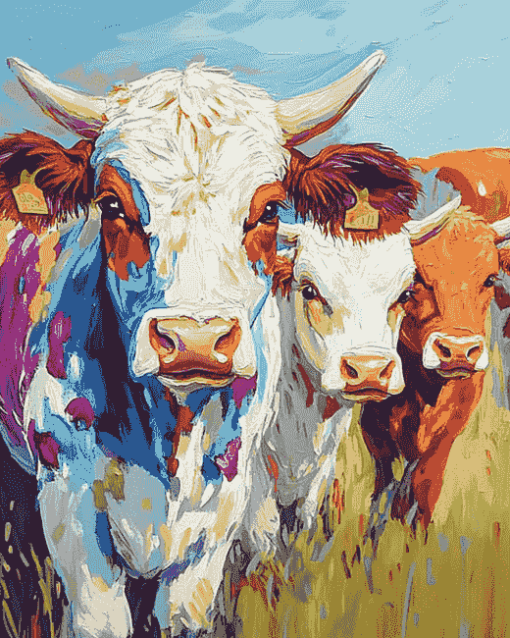 Colorful Cow Animals Diamond Painting