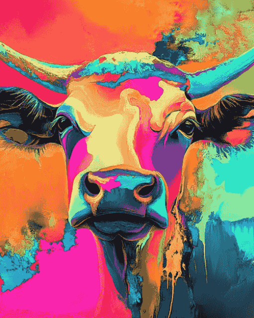 Colorful Cow Art Diamond Painting