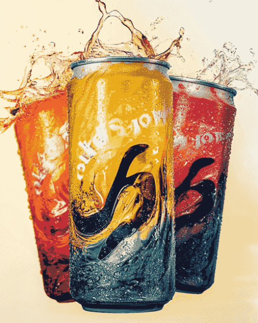 Colorful Energy Drinks Collection Diamond Painting